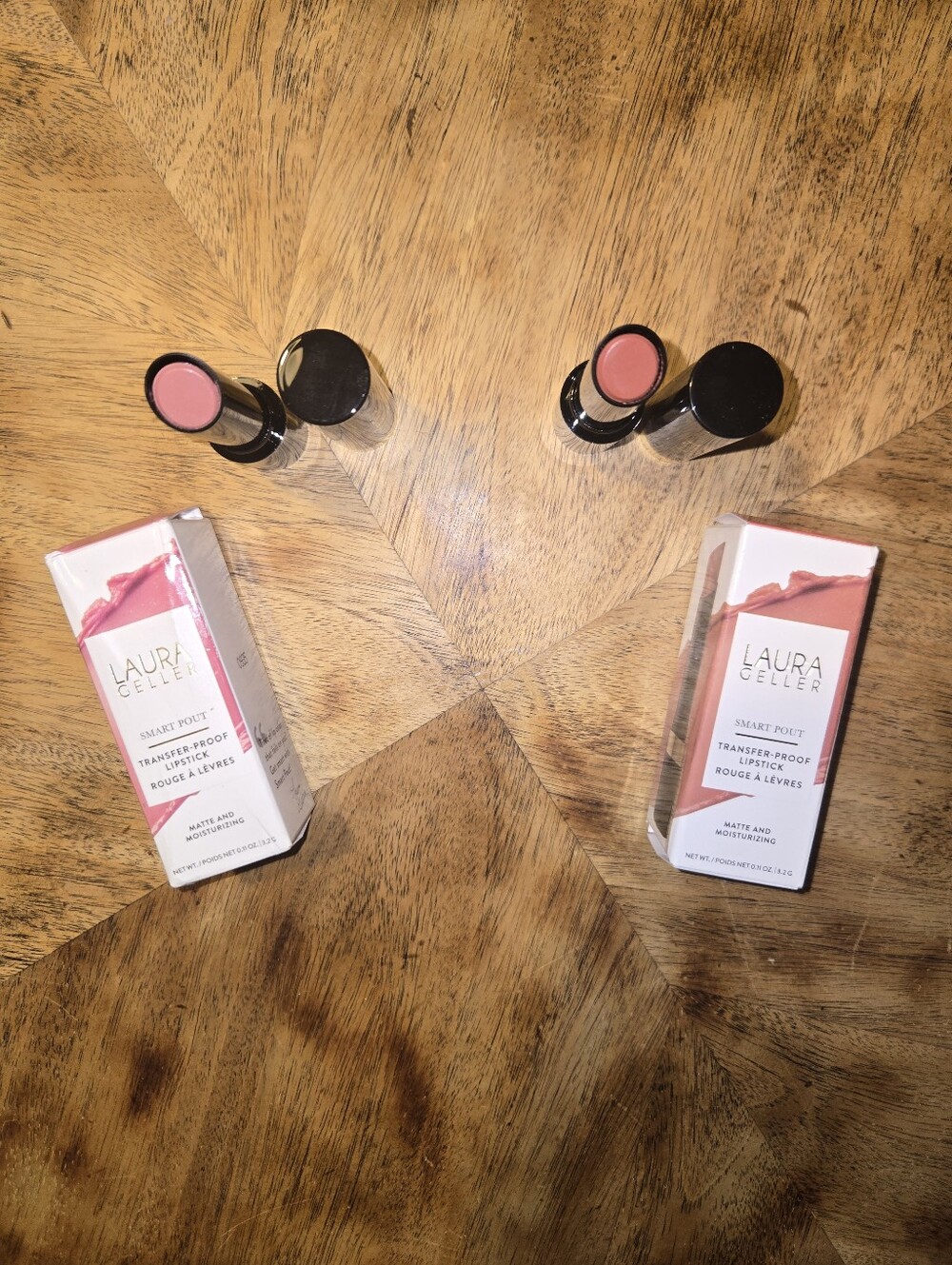 Laura Geller Smart Pout Lipstick Duo - Shades "Wise" And "Clever"
